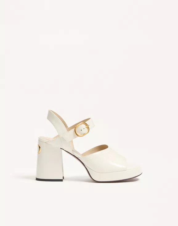 Valentino Fawcette Platform Sandal In Polished Calfskin 100Mm - Image 1